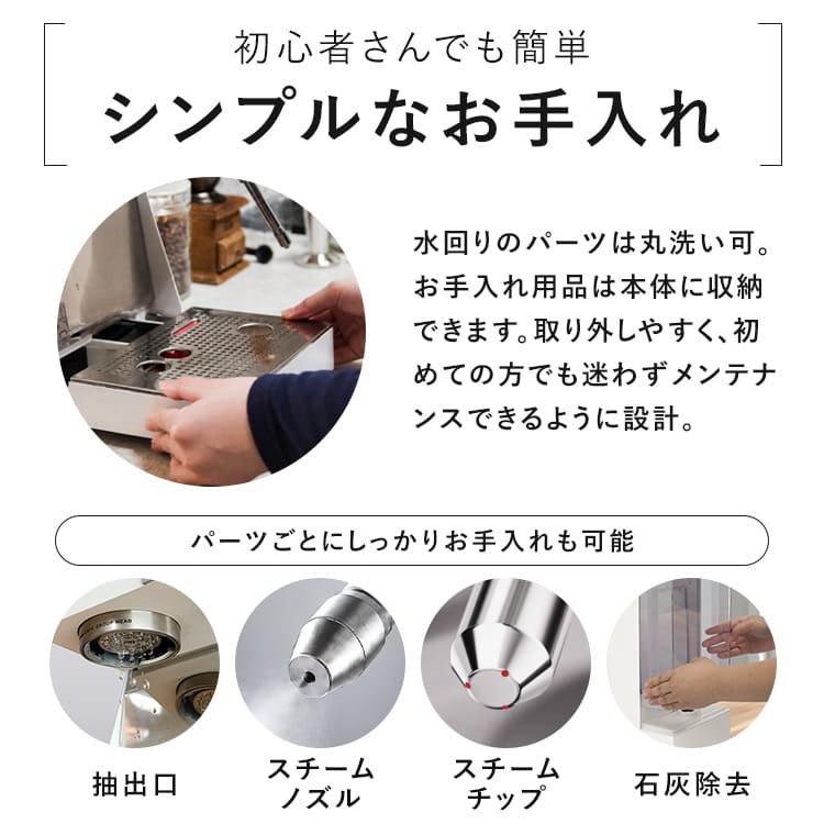 取り外してお手入れできる各部品
